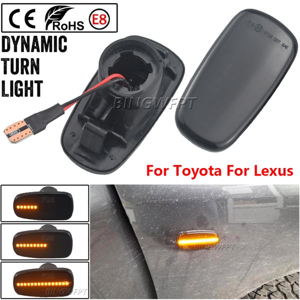 Luz de marcador lateral dinâmica para lexus is200 300 ls430 ucf30 scion xb para toyota prius cluger desejo altezza isis coroa conforto rav4