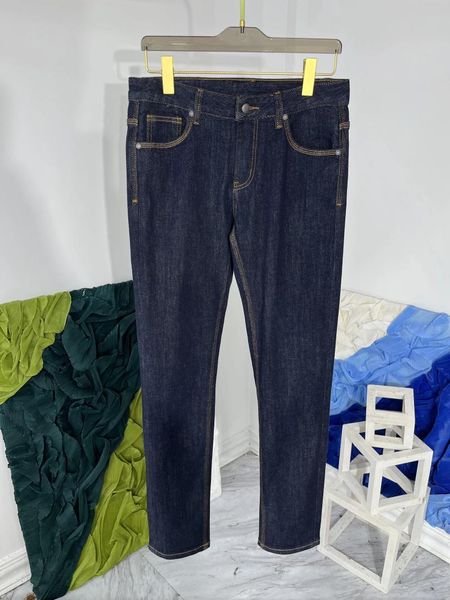 Jeans masculinos europa outono inverno homens de alta qualidade moda casual marca designer calças jeans retas c224