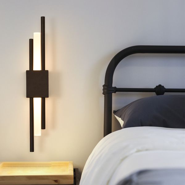 Moderna lampada da parete a LED Nordic semplice soggiorno sfondo parete decorare applique luce camera da letto comodino apparecchio di illuminazione del corridoio