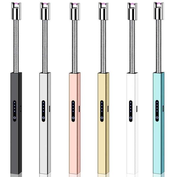 USB-Typ-C-Schnelllade-Metallbogen-Lichtbogen-Zündpistole, winddicht, für Küche, Kerze, kein Gasherd, Puls-Plasma-Feuerzeug, Geschenkbox