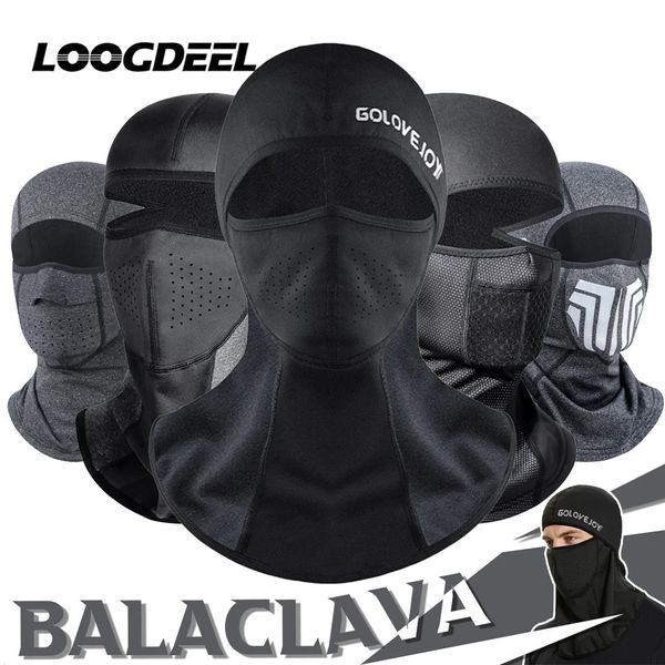 Ciclismo Caps Máscaras LOOGDEEL Máscara de esqui Inverno à prova de vento Calor Balaclava Capa completa Ciclismo Respirável Ao Ar Livre Escalada Pesca Cap Unisex 231204