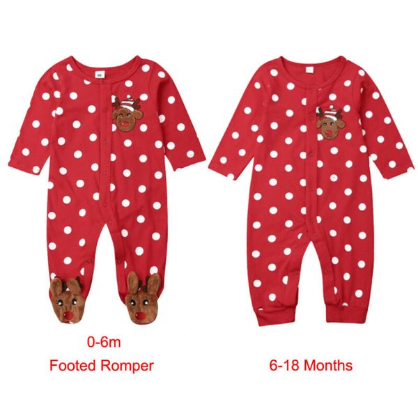 Markenname The Designer Weihnachts-Baby-Strampler für Mädchen, bedruckt, langärmelig, einteilig, Weihnachts-Strampler, Neugeborene, Overall, Säuglings-Outfits, Wärme