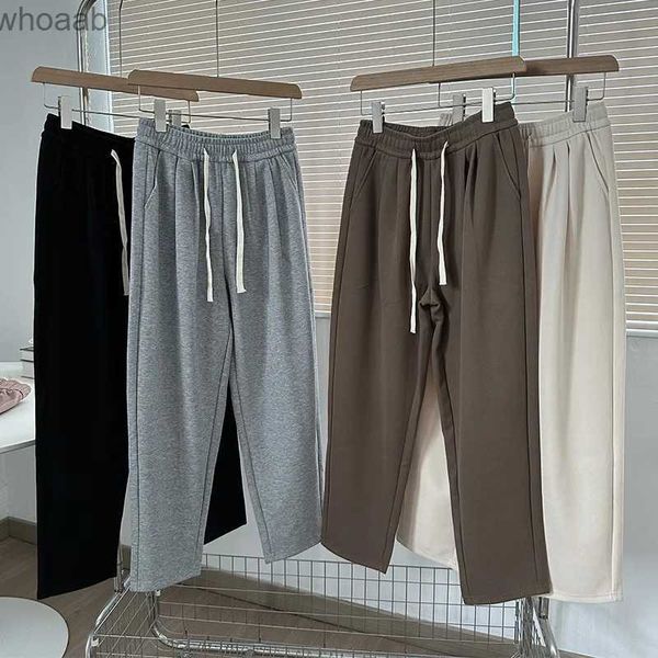 Pantaloni da uomo a pieghe elastici a vita alta pantaloni sportivi Harem per le donne pantaloni larghi slim larghi YQ231204