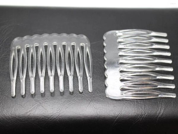 Fermagli per capelli 50 pettini laterali lisci in plastica trasparente Pin Magic Grip 46 mm