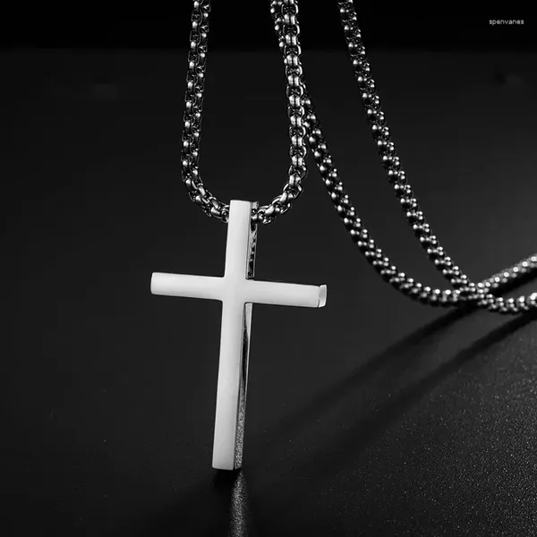 Ожерелья с подвесками, 1 шт., ожерелье с крестом из нержавеющей стали для мужчин и женщин, ювелирные изделия, аксессуары в стиле панк