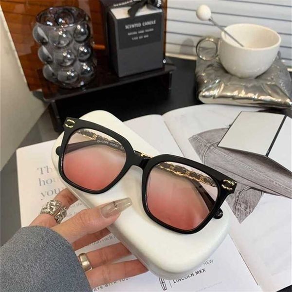 Солнцезащитные очки высокого качества, новые очки Xiaoxiang 0768, маска для лица с большой цепочкой, идеально подходящие линзы для близорукости, оправа сети, красные, в одном стиле