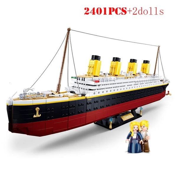 Diecast Model RMS Titanic Cruise Boat Ship Bausteine Sets 10294 Kompatible Bricks City Modellbausätze 3D Hobbys für Kinder Spielzeug 231204