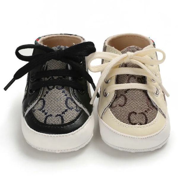 Bebê designers sapatos recém-nascidos criança sapatos de lona tênis bebê menino menina sola macia berço sapatos primeiros caminhantes 0-18month CYG23120403-8