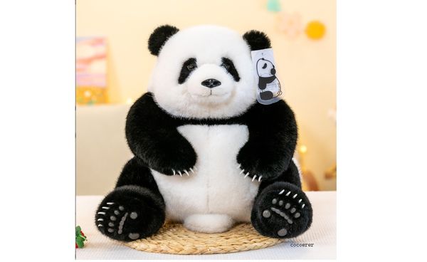 Imitação genuína de pele de vison pode ser patriótico tesouro panda brinquedo de pelúcia simulação boneca panda presente das crianças presentes da empresa