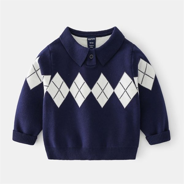 Sets Jungen Polo Pullover Frühling Herbst Mantel Mode Rundhals Mantel Top Jungen Kleidung Kinder Stricken Pullover 2-6 Y 231202