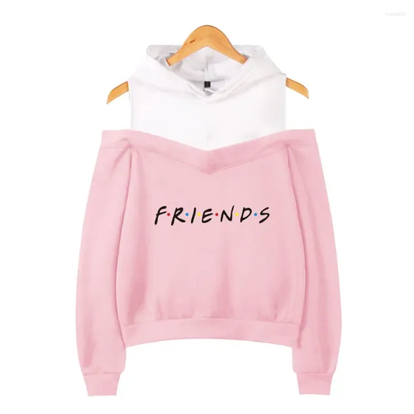 Damen-Kapuzenpullover FRIENDS, bedruckt, schulterfrei, für Damen, TV-Show, ich werde für Sie da sein, Kapuzenpullover, modisches Fleece, warme Jacke, Mantel