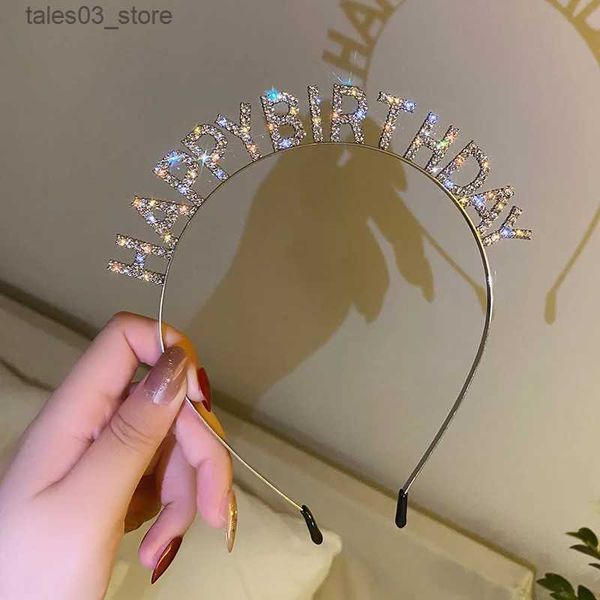 Kopfbedeckung Haarschmuck Hpy Geburtstagsstirnband La Crown Party Internet Berühmtheit Frohe Weihnachten Diamant-Stirnbänder für Frauen Haarschmuck Mode Q231204