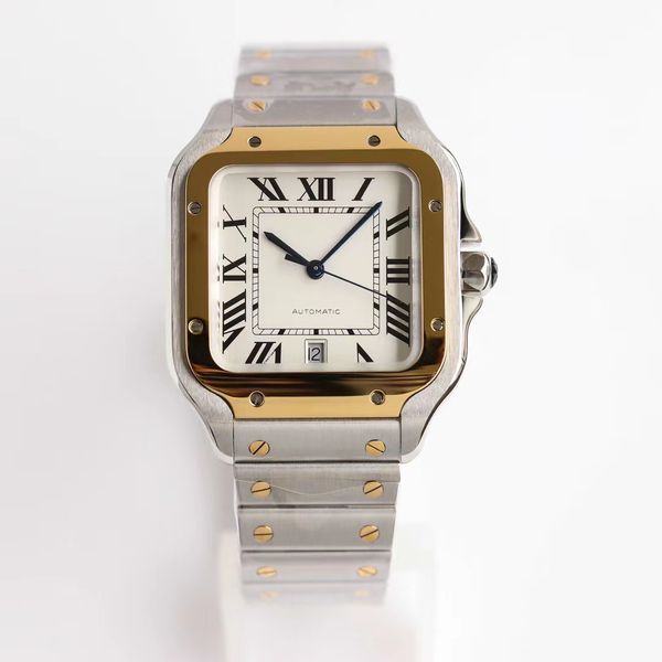 Luxus orologi Santos 39mm Designer Männer Uhren hochwertiges klassisches Rome -Zifferblatt Luxus Automatische mechanische 904L Stahlband wasserdichte Armbanduhren mit Box