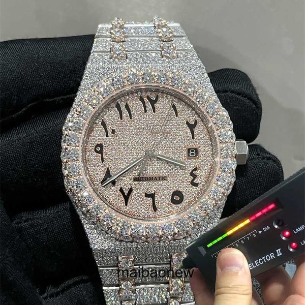 Iced Out Watch Diamante venda limitada relógio mão incrustada personalizado moissanite luxo cheio de diamantes relógio caixa de movimento ETA e YO5F9