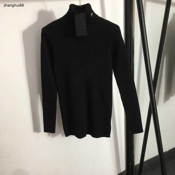 Maglione da donna di marca stilista dolcevita manica lunga ragazza alta qualità Camicia con fondo lavorato a maglia dic 05 Nuovo