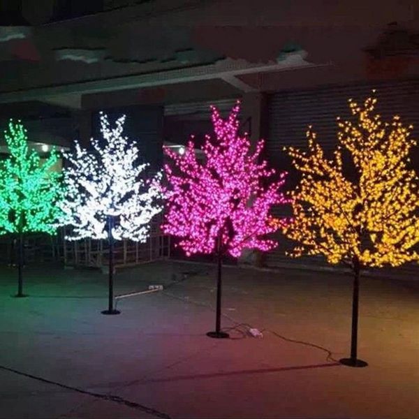 LED-künstlicher Kirschblütenbaum-Licht-Weihnachtslicht 1248 Stück LED-Birnen 2 m 6 5 Fuß Höhe 110 220 VAC Regenfester Außenbereich S304q