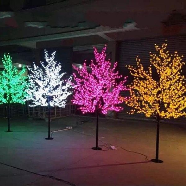 Led artificial flor de cerejeira árvore luz natal 1248 pçs lâmpadas led 2m 6 5ft altura 110 220vac à prova chuva uso ao ar livre s304q