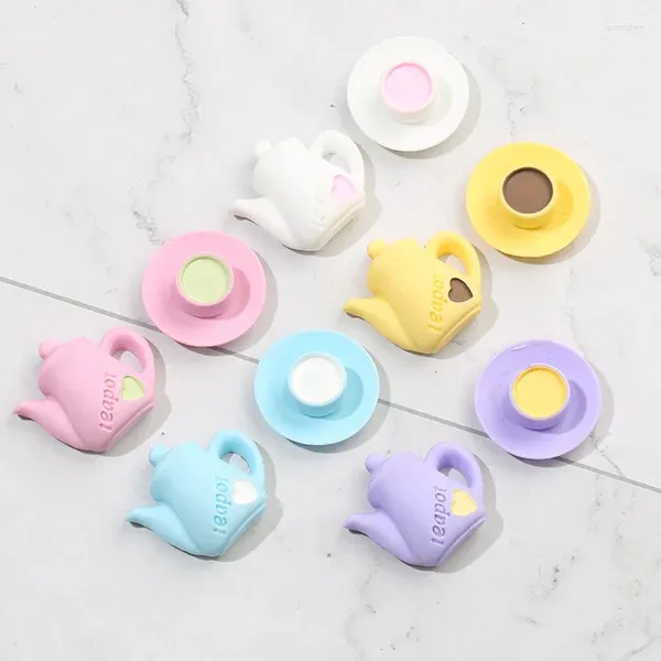 Dekoratif figürinler 100pcs mini çaydanlık kahve sütü çay modeli bebek evi minyatürler peri bahçesi kawaii bebek evi diy reçine el sanatları