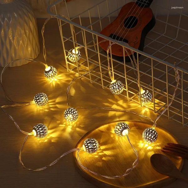 Cordas Natal Decorativo Festa Luzes De Fadas À Prova D 'Água Bateria Casamento Quarto Lâmpada Ao Ar Livre LED Bola Luz String Jardim