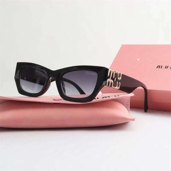 Óculos de sol Miu Óculos de sol Moda Óculos Oval Frame Designer Sunglass Womens Antiradiação UV400 Lentes Polarizadas Mens Retro Óculos com Origem