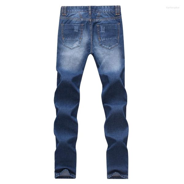 Jeans da uomo all'ingrosso-stile europeo minimalista moda buco allentato dritto 2023 uomo abbigliamento casual grandi cantieri