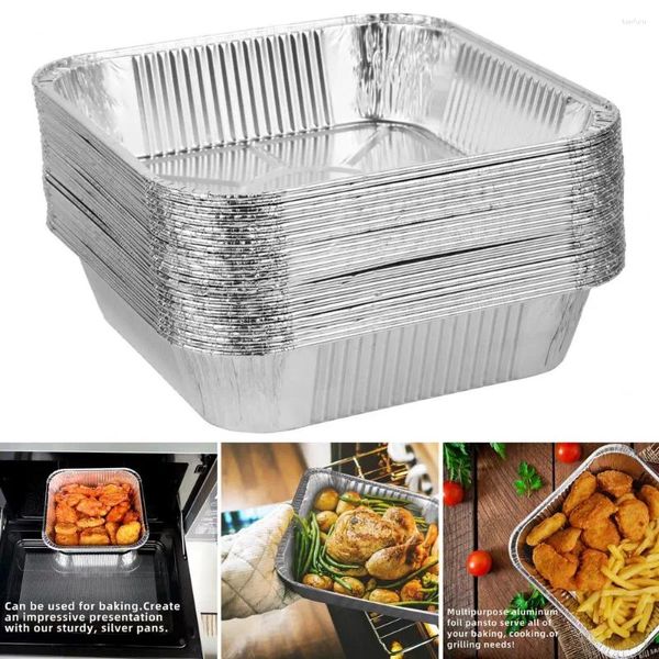 Одноразовая посуда из фольги для хранения закусок, водонепроницаемая маслостойкая алюминиевая кастрюля, устойчивая к высоким температурам для приготовления пищи, хранения выпечки