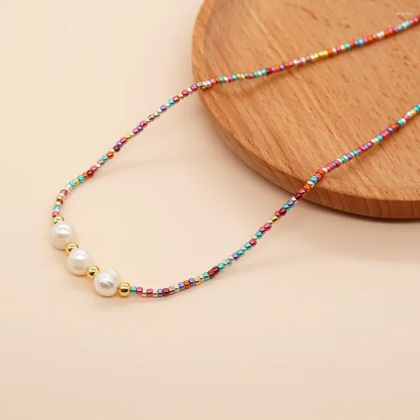 Цепочки BohoBliss с белым жемчугом, изысканное ожерелье Миюки из бисера для женщин, свадебный подарок, поступление, модные украшения ручной работы