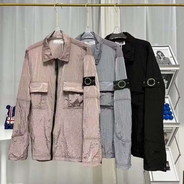 Erkek Ceketler Tasarımcı Taşları Ada Ceket Rozetleri Fermuar Taş Dış Giyim Meth Metal Naylon Tahil Gömlek Oxford Nefes Alabaç Taşınabilir Yüksek Sokak Giysileri