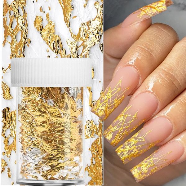 Adesivos decalques 1 caixa de folha de alumínio prego ouro prata oco malha linha transferência slider diy 3d arte decorações manicure envoltórios 231204