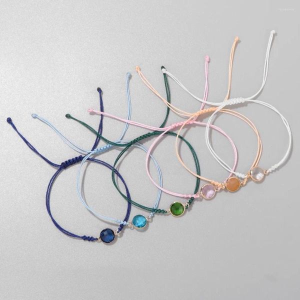 Браслеты-подвески, разноцветные хрустальные бусины, регулируемые тканые браслеты на веревке для женщин и мужчин, ювелирные изделия ручной работы, подарки