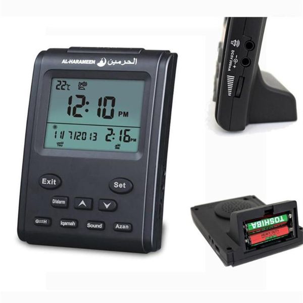 Ajustável com tela lcd para oração moderno durável retro azan mesquita relógio de mesa digital leve confiável conveniente 1 mesa 240z