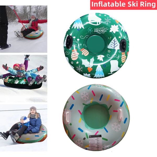 Slittino 90 * 117 cm Slitta da neve Slitta Tubi per bambini Slitta invernale Accessori per sci Sci Anello Pad Sport Circolo da sci gonfiabile addensato 231205