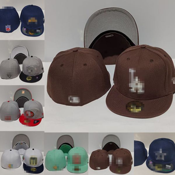 Berretto da baseball all'ingrosso Cappelli aderenti da squadra Ricamo regolabile Visiera piatta per adulti per uomo Donna Taglia completamente chiusa 7-8