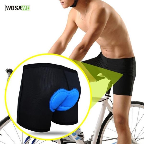 WOSAWE-pantalones cortos de ciclismo para hombre, ropa interior para montar en bicicleta, pantalón corto transpirable con Gel 3D, Bermudas acolchadas de silicona, calzoncillos 228s