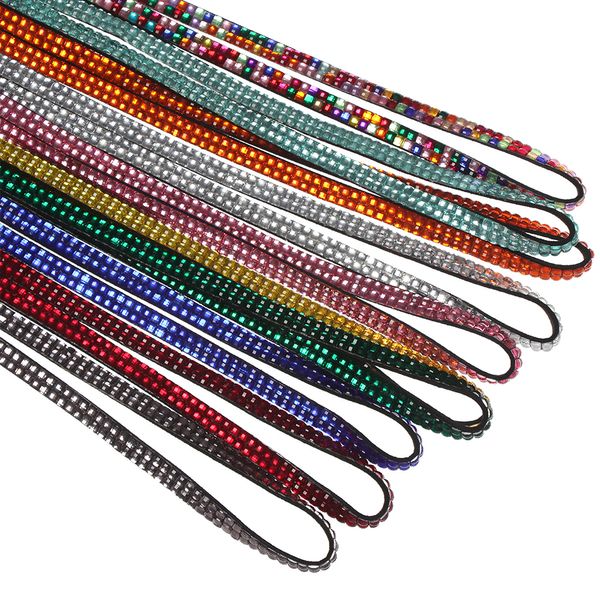 12 Farben Strass Bling Kristall Lanyard Abzeichen ID Kartenhalter Umhängeband Sparkly Clip Handy Hängeseil Bürobedarf Lanyard Großhandel