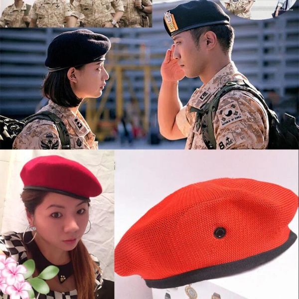 Berets Unisex Uniforme Cap Mulheres Estilo Francês Exército Soldado Chapéu Homens Lã Bere