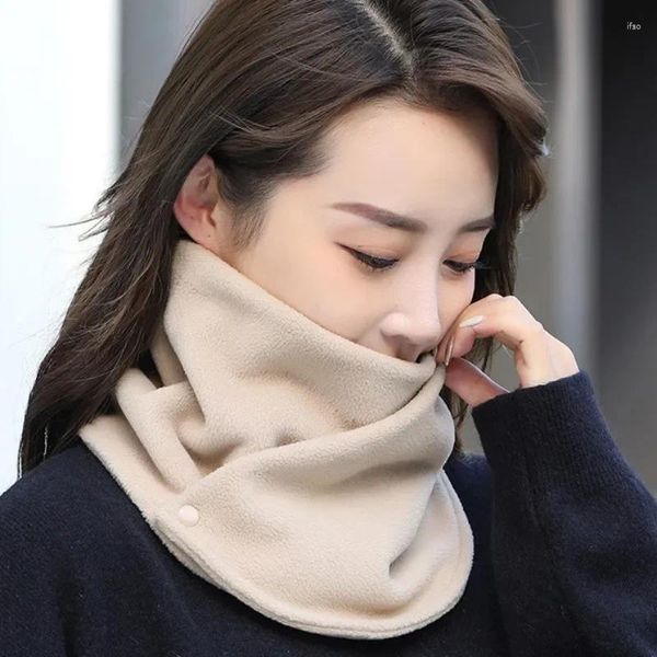 Шарфы осень-зима флисовый шарф на шею утолщенный теплый рукав мужской женский плюшевый ветрозащитный шейный платок протектор