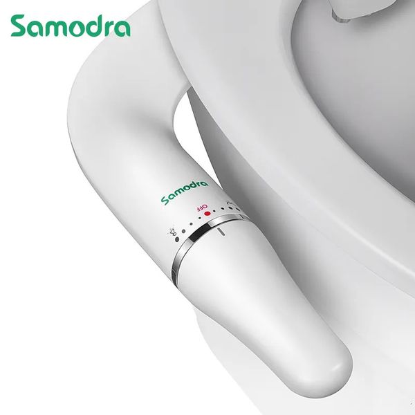 Conjunto acessório de banho SAMODRA Toilet Bidet UltraSlim Seat Attachment com entrada de latão ajustável pressão de água banheiro chuveiro higiênico 231205