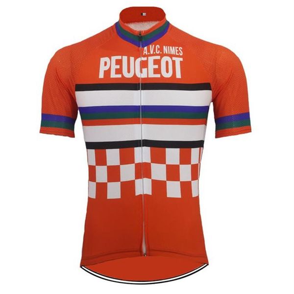 2022 Peugeot Retro Cycling Jersey Summer Summer Manga Bike Wear Road Bike MTB Clothing292a