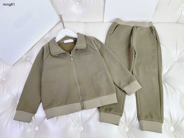 Брендовый детский спортивный костюм, однотонная детская дизайнерская одежда с лацканами, размер 110-160, куртка и брюки для мальчиков с вышивкой животных, 25 ноября