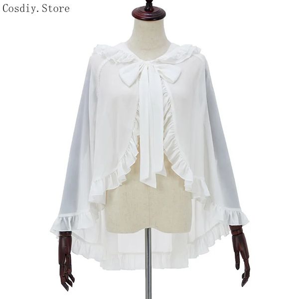 Schals Cape Schal Open Wrap Poncho Mantel Lolita Bolero Gothic Chiffon Shrugs Tops Mädchen Süße Kapuze Mantel Strickjacke Für Frauen 231204