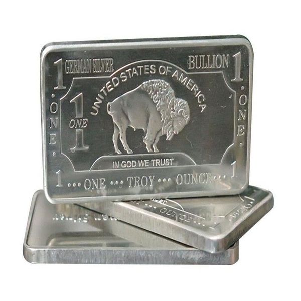1 onça, uma onça troy, búfalo americano americano 999, barra de prata alemã fina 2698