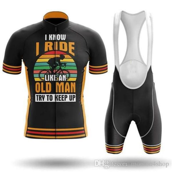 2022 I Ride Like An Old Man Maglia da ciclismo per bicicletta MTB Abbigliamento da mountain bike Uomo Set corto Ropa Ciclismo Abbigliamento da bicicletta Maillot 319J