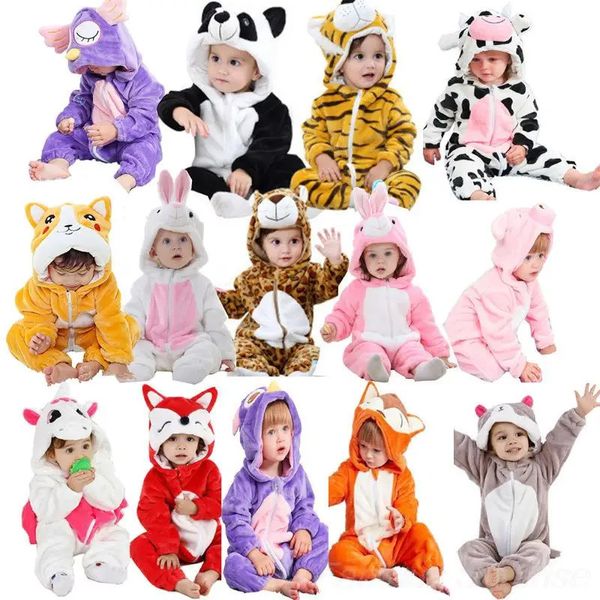 Artırıcılar bebek karikatür romper doğumlu kapşonlu bebek kız pijamalar hayvan onesie tulum kigurumi inek domuz kostümü 231205