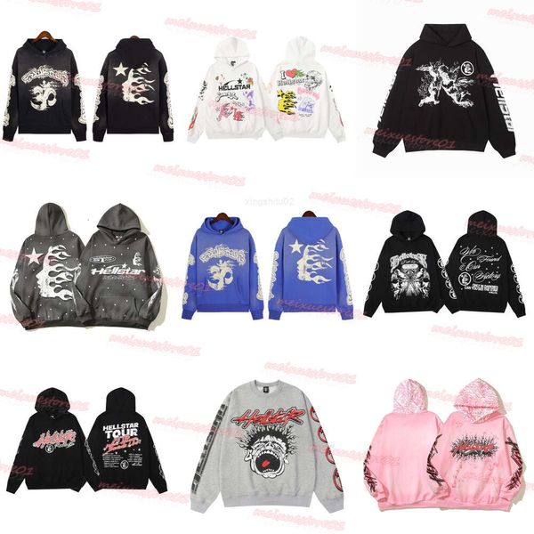 Erkek Hoodies Sweatshirts Tasarımcı Hoodie Hellstar Erkek Örümcek Yıldız Yıldız Flash Uzun Kollu Sokak Hip-Hop Mavi Kırmızı Gri Siyah Beyaz Yoga Cehennem Yıldızları 2xl