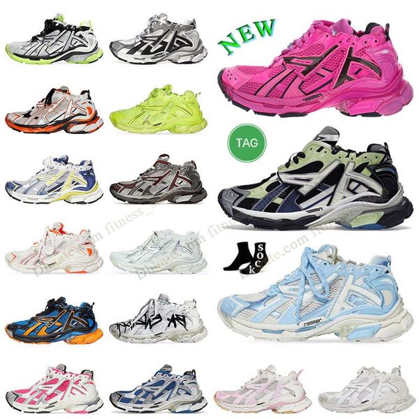 2024 Mens Track Runners 7 7.0 Scarpe casual Balencaigalies Designer da donna Pelle nera Bianco Rosa Nylon Mesh Tracks 3 Scarpe da ginnastica Balenciegas Platform Sneakers Tennis