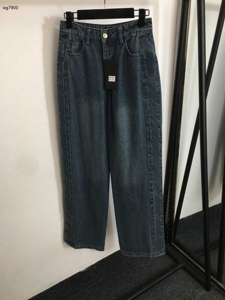 Designer mulheres jeans marca roupas senhoras calças de alta qualidade carta bordado moda casual meninas calças retas dez 05