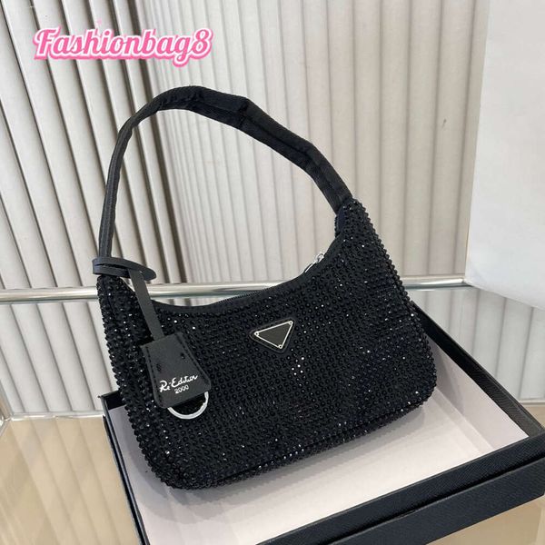 Designer Bolsa Bolsas De Ombro Bolsas De Luxo Moda Feminina 2000 Reedição Cruz Corpo Espumante Diamante Cristal Hobo Lida Luxos Nylon Clássico Grande Capacidade1