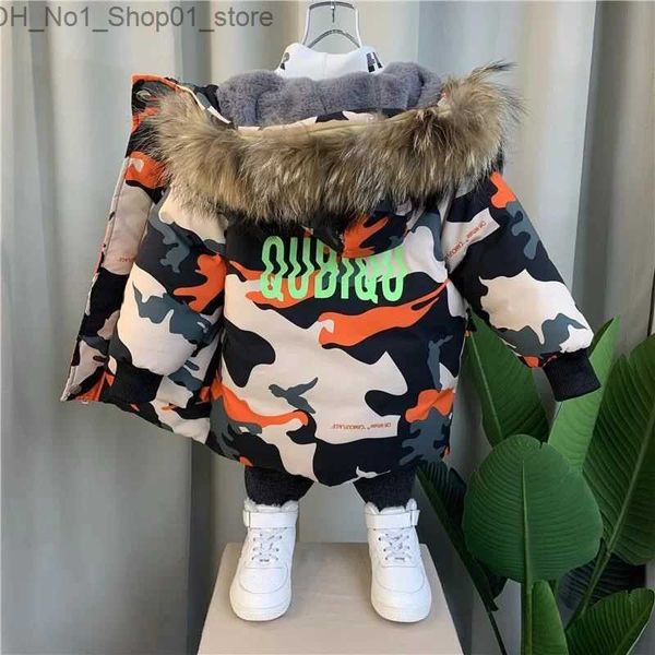 Daunenmantel Jungen Daunenjacke Mantel Mantel Baumwolle 2023 Sport Warm verdicken Winter Plus Size Kinderbekleidung Q231205