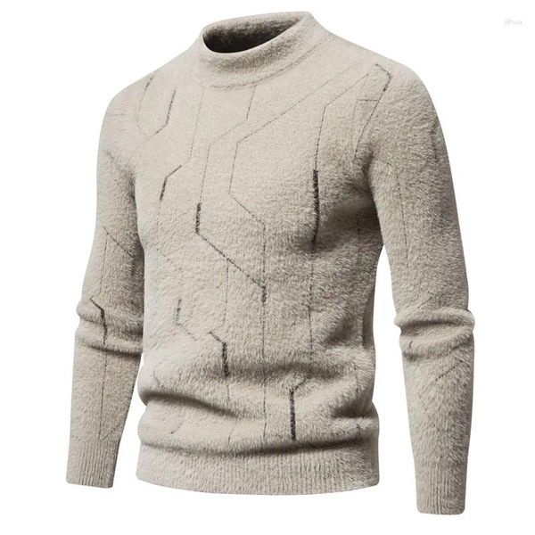 Maglioni da uomo Maglione in visone imitazione autunno e inverno di alta qualità abbinato a pullover in maglia moda abbigliamento casual da uomo